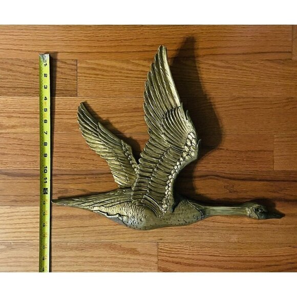 VINTAGE CANADIAN GEESE SYROCO BROWN WALL ART MCM COTTAGE CORE CABIN 7056 - Picture 2 of 5